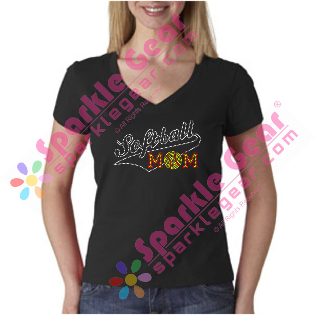 Cursive Softball Mom With a Tail - Sparkle Gear