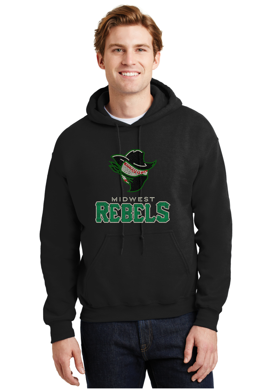 Midwest Rebels Mascot with Text - Sparkle Gear