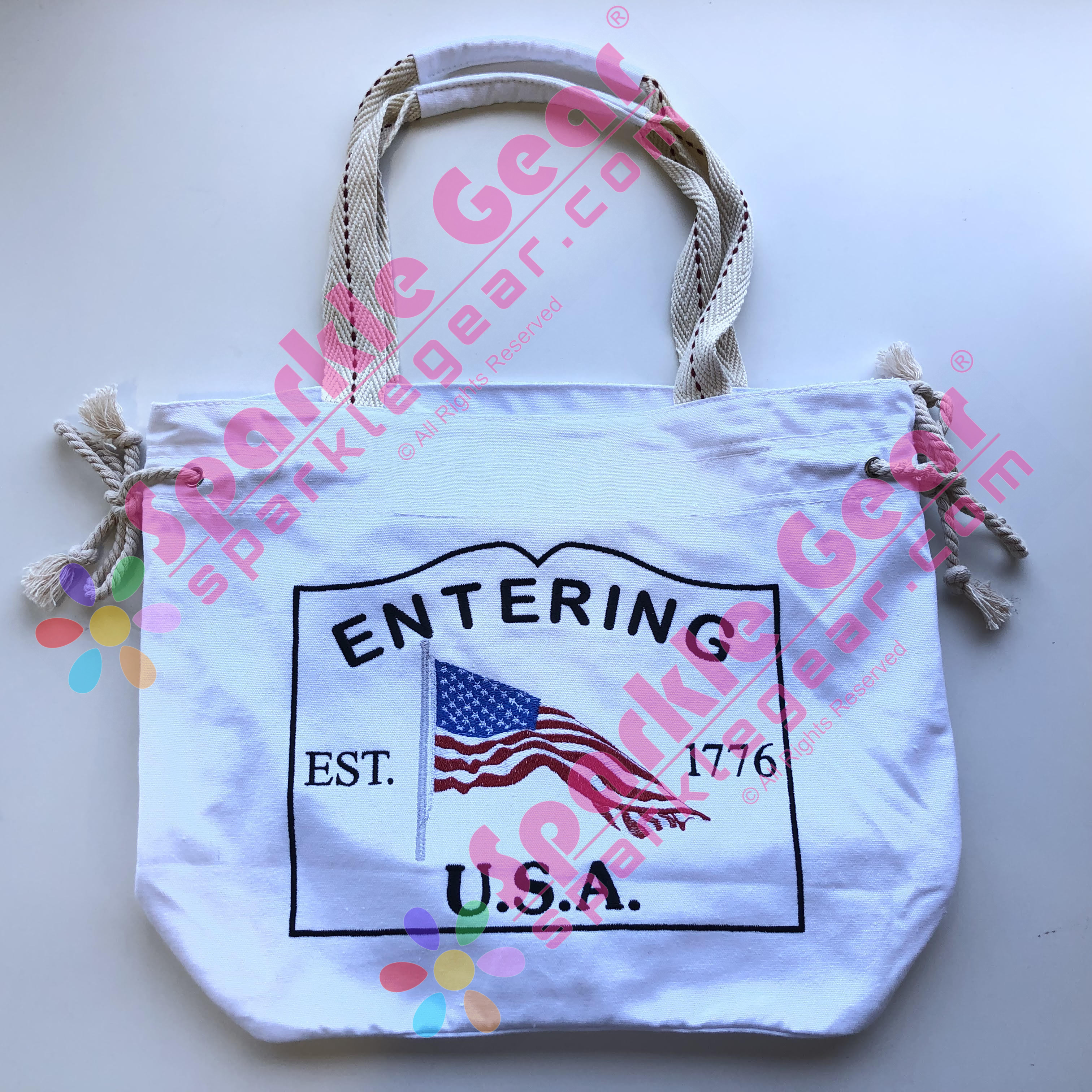 Entering USA Tote Sparkle Gear