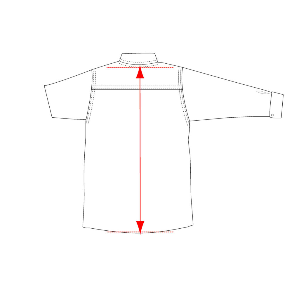 Center back length shirt measurement