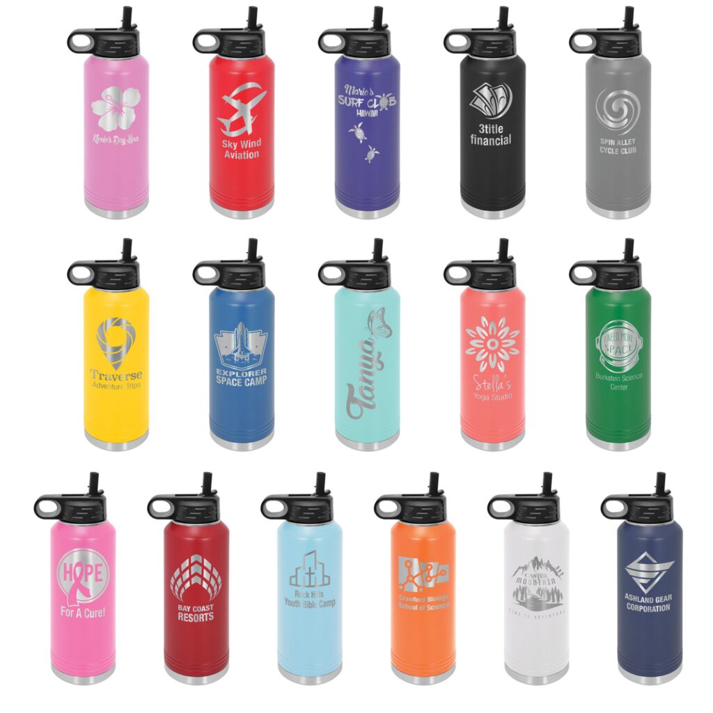 40 oz Vacuum Insulated Water Bottle with Flip Straw Lid - Sparkle Gear