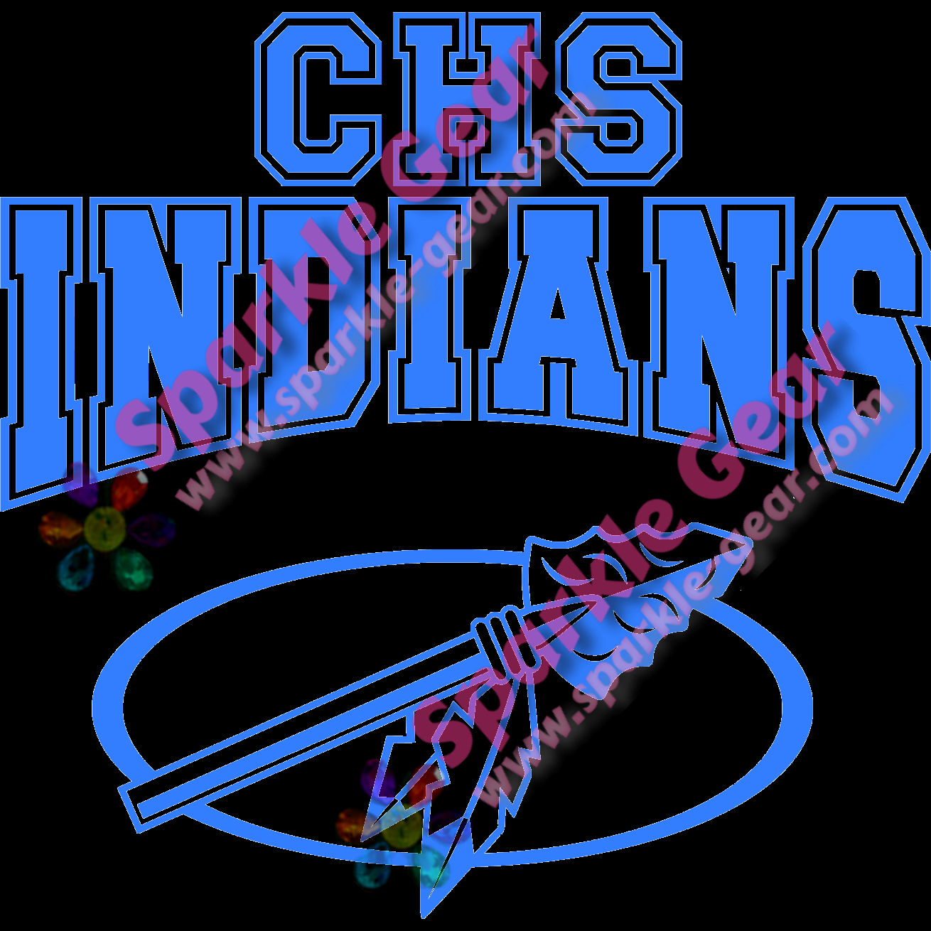 Chs Indians Arrowhead In Glitter Vinyl - Sparkle Gear