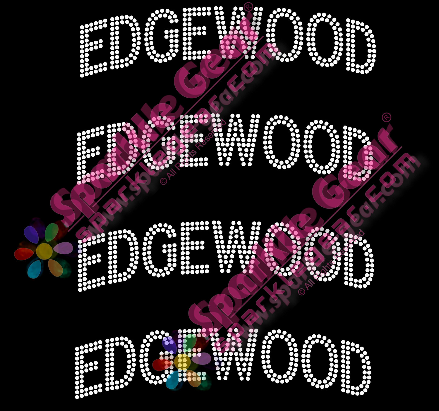 Edgewood Curved Word Four Pack Sparkle Gear