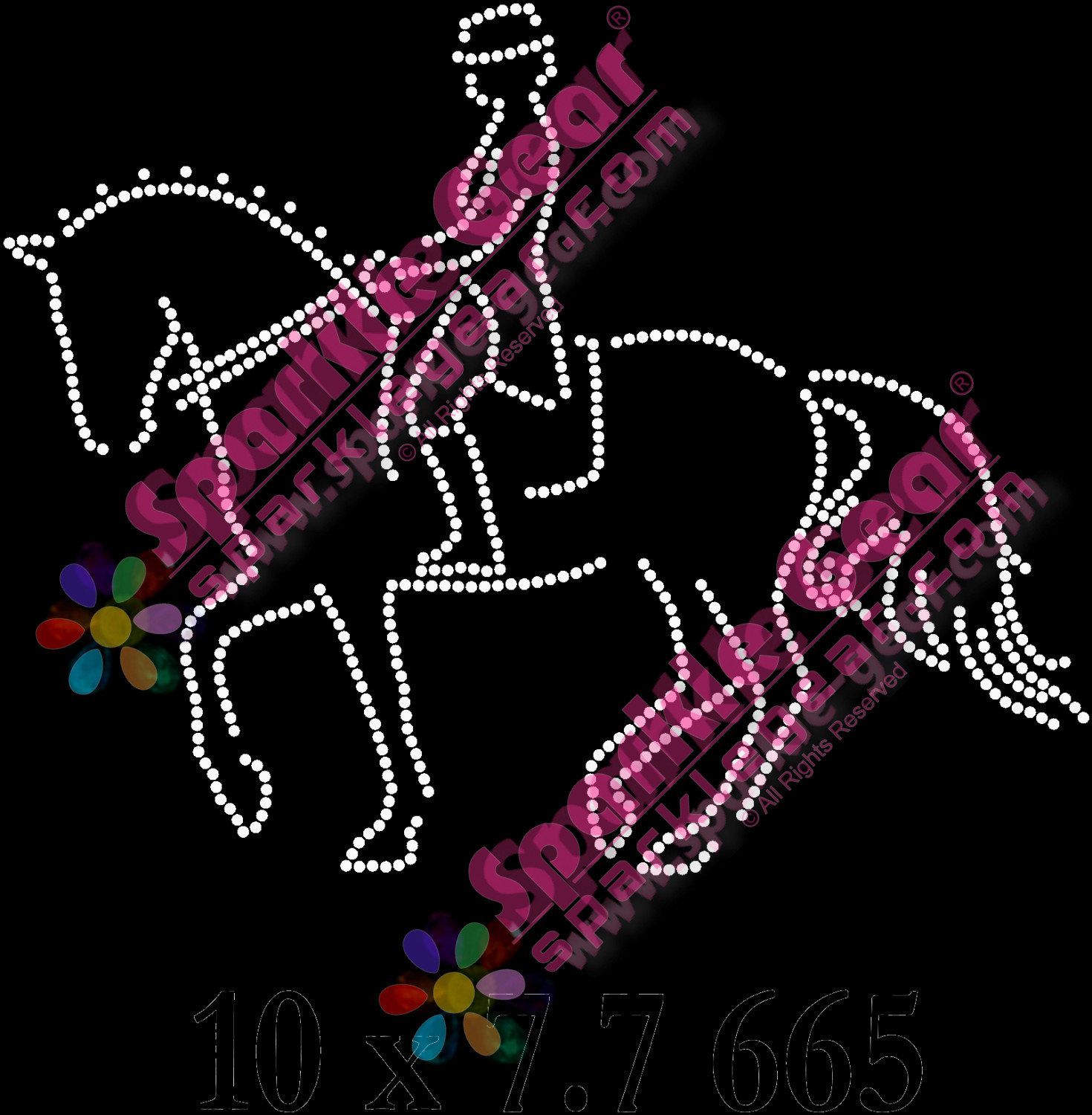 Dressage Horse Trot Outline - Sparkle Gear
