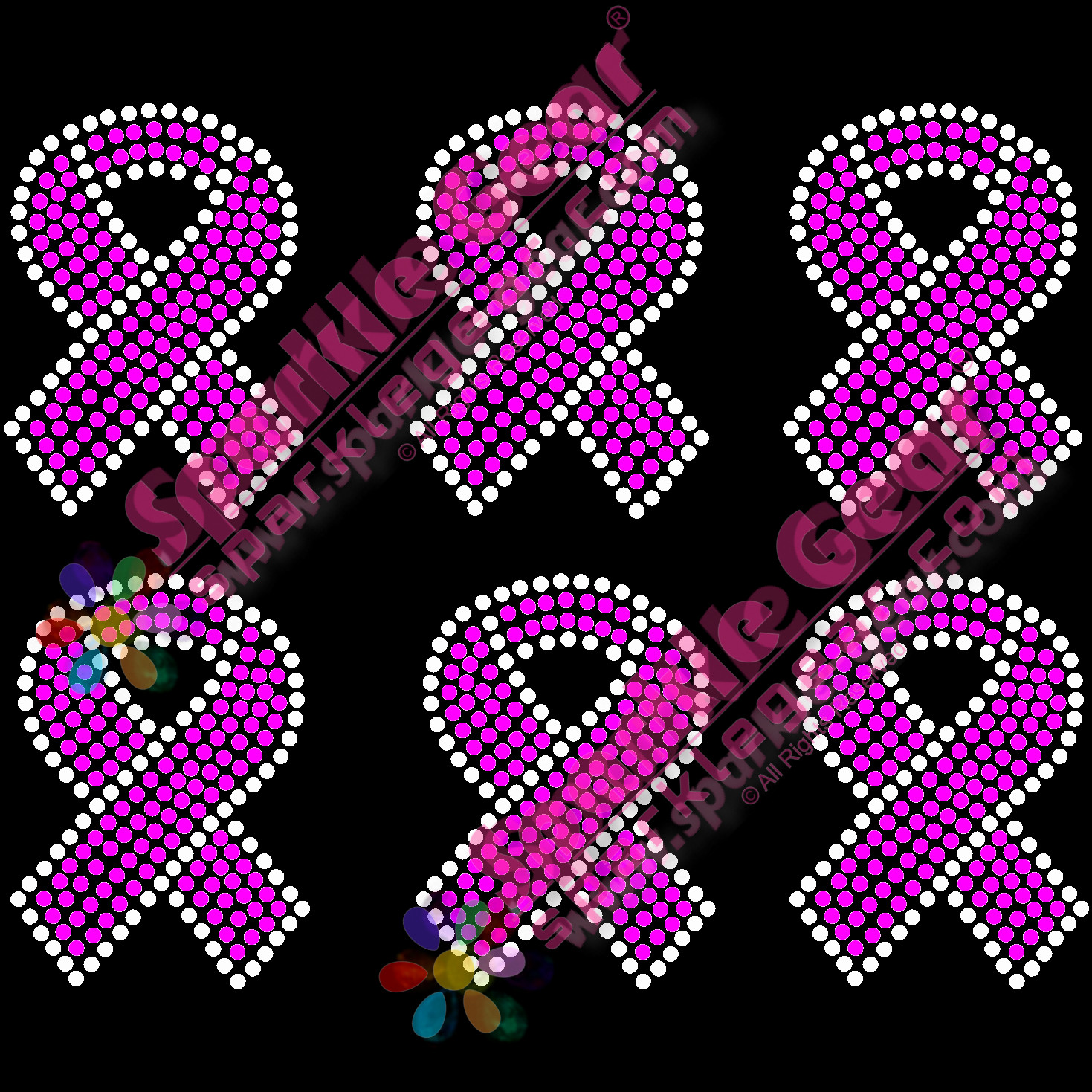 Hope Ribbon Cheer Bow Elements Large Sparkle Gear